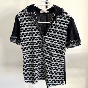 Tory Burch black and white shirt